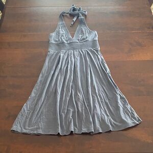 American Eagle Outfitters Gray mid-length flowy halter dress